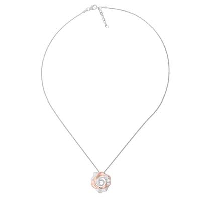 Orphelia 'Ivory' Dames 925 Sterling Zilveren Ketting met Hanger - Zilver/Rozen ZH-7091/1