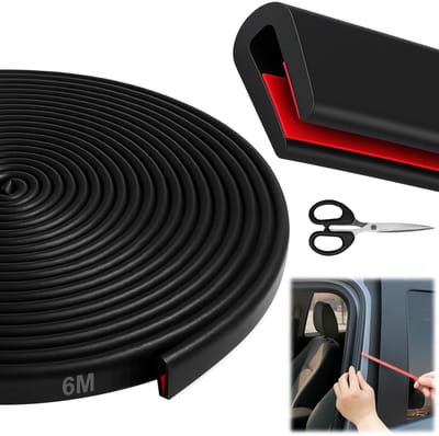 Cosensi - Rubber Edge Guard - U-vormige Bescherming - 6 meter lang - Zwart - Zelfklevend - Perfect voor Auto en Glas