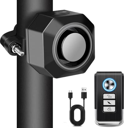 USB Oplaadbaar Draadloos Alarm voor Fiets Motorfiets 110dB Waterdicht Trilalarm Alarmsysteem - Beugels Inbegrepen Fatbike slot