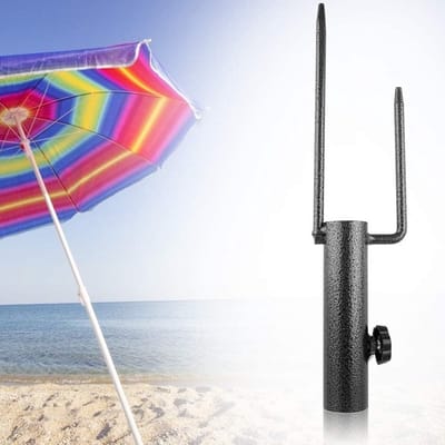Parasol Anker - Strand Paraplu Houder - Strand Gebruik - Verstelbare Houder - 27 x 13 x 5 cm - Zilver