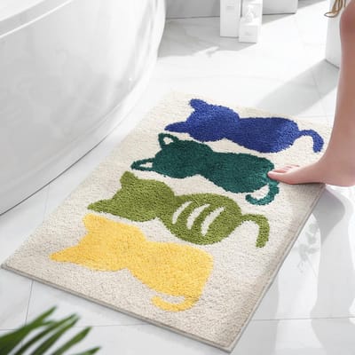 Cartoon Badkamer Badkamer Absorberende Antislip Mat Slaapkamer Kinderkamer Tapijt Schattige Badkamer Entree Deurmat 40x60cm blue