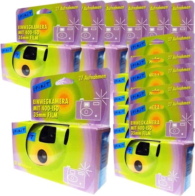 Voordeelverpakking 12 Wegwerpcamera's voor Feest en Bruiloft, 27 Opnames p/stuk