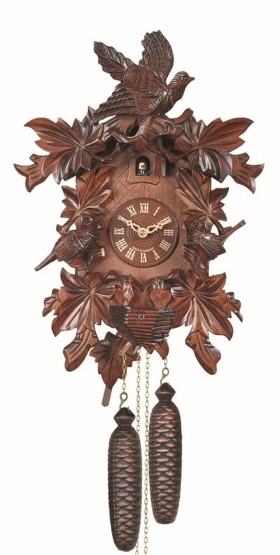 Engstler - 640_Q - Koekoeksklok - Kwarts - Notenhout - 43 cm