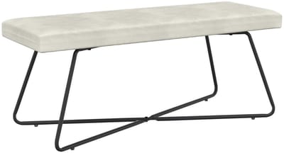 vidaXL - Bank - Crèmekleurig - 110 - x - 40 - x - 45 - cm - fluweel
