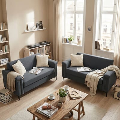 MODENUIT Sofa 172 cm - 2-Zitsbank Met Polyester Bekleding En Metalen Poten - Voor Woonkamer - Donkergrijs