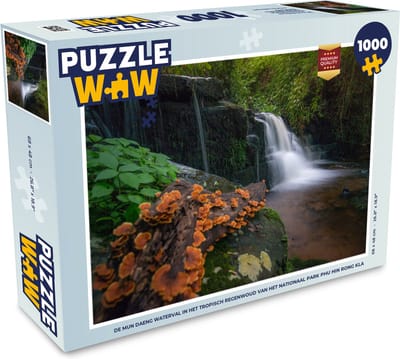 Puzzel De Mun Daeng waterval in het tropisch regenwoud van het nationaal park Phu Hin Rong Kla - Legpuzzel - Puzzel 1000 stukjes volwassenen