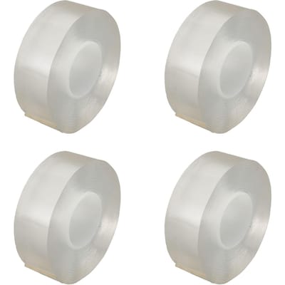 4 Rollen Dubbelzijdige Montagetape 9,8ft Lang Elk Knipbaar Sterke Ductiliteit Herbruikbaar Transparant gray