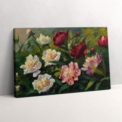 Wallfluent Foto Op Canvas Prachtige bloemen geschilderd - 30 x 20 cm - Groente Schilderij Canvas - Bloemen en Planten Canvas Foto - Natuur Print Op Doek - Kunst Schilderijen Op Canvas Doek