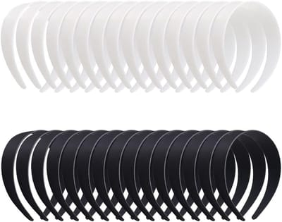 Famanu - 30 Stuks Kunststof haarbanden, simpel, zonder tandjes, DIY haaraccessoires voor dames en meisjes
