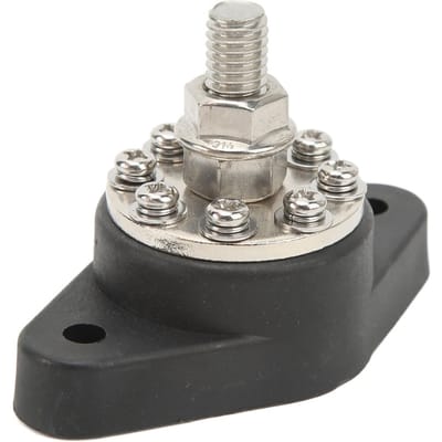 Stroomverdeelblok 8 Aansluitingen 3 8in M10 12V‑48V 160A Universeel voor Auto's Campers Boten Vrachtwagens gray