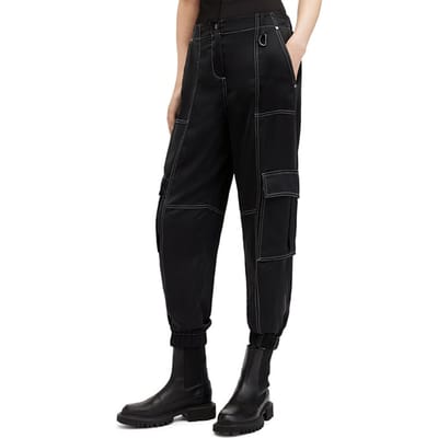 AllSaints Fran Trouser Black Größe: 12 | Cargohosen Outlet | Damen | Schwarz