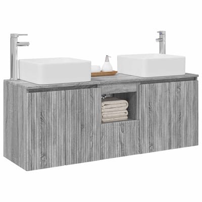 vidaXL - Badkamerkast - set - 3 - st - Grijs - Sonoma - 49,5 - x - 41 - x - 63 - cm