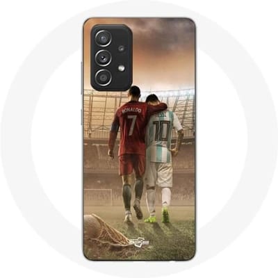 Coque - Maniacase - Samsung Galaxy A52 - Noir - Souple - Cristiano Ronaldo Messi GOAT noir