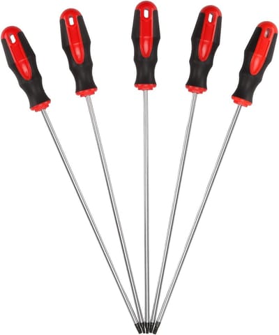 5-delige Torx Schroevendraaierset, Extra Lange Magnetische Schroevendraaiers T15-T30, S2 Staal voor Auto Reparatie en Krappe Ruimtes, Ideaal voor Klussen en DIY Projecten