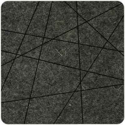 Lijnen vilt onderzetter vierkant - Gemeleerd antraciet - 6 stuks – 10 x 10 cm - Tafeldecoratie - Glas onderzetter - Cadeau - Woondecoratie - Tafelbescherming - Onderzetters Voor Glazen - Keukenbenodigdheden - Woonaccessoires - Tafelaccessoires