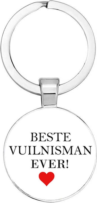 Akyol - Beste vuilnisman ever Sleutelhanger - vuilnisman - iemand die een vuilnisman is - afvalophaler - werk - collega - beste ooit - cadeau - verjaardag - kado - geschenk - gift - verrassing - welkomst cadeau - afscheidscadeau - 2,5 x 2,5 CM