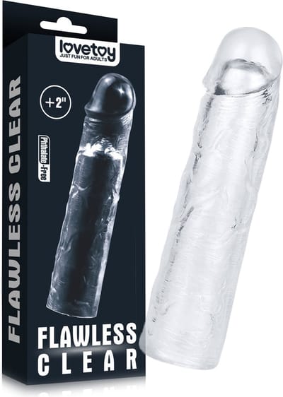 LoveToy - Flawless - Transparante Penis Sleeve - 19 cm