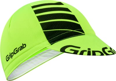 GripGrab - Lightweight Zomer Fietspet Mesh Cycling Cap Retro Fietsmuts UV-Bescherming Helmmuts - Geel Hi-Vis/Zwart - Unisex - Maat M/L (57-63 cm)