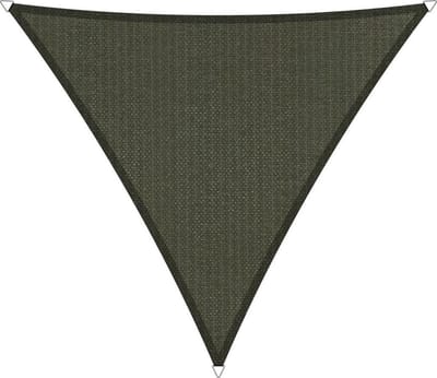 Schaduwdoek. Driehoek. Donkergrijs. Van den Eijnde. Zeer sterk 285 grams/m2 HDPE doek.