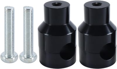 Motorfiets stuurverhogers 22 mm - Aluminium klemmen voor verhoogd stuurverlengstuk in zwart, ideaal voor betere rijpositie en comfort