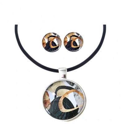 2-Delige set- 2.5-Fayen- Verstelbare Ketting- Oorbellen- Zilveren Steker- Charme Bijoux