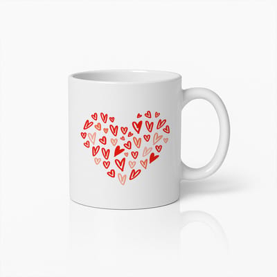 330ml Liefde Hart Mok – Rode en Roze Hart Ontwerp, Perfect voor Valentijnsdag en Speciale Gelegenheden