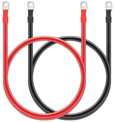 Dailygoody - Accukabel Set - Koper 5 AWG - 50cm - Voor Zonnepanelen - Motorhomes en Auto's - Hoogwaardige Accu Verbinding - Geschikt voor Diverse Toep