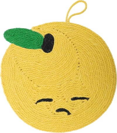 Kattenkrabmat met Citroenenpatroon, Horizontale Krabmat voor Binnen en Buiten, Bescherming voor Meubels en Wanden, 29x28.5cm, Geel, Duurzaam en Multifunctioneel