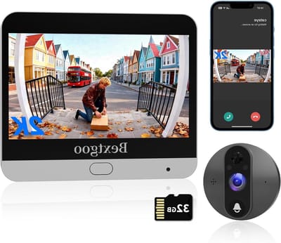 Deurspion Camera - Slimme Deurcamera - Huis Beveiliging - 2K Ultra HD - 4.3 Inch Scherm - Zwart
