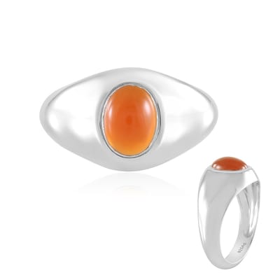 Cavill - Zilveren Ring - 925 Sterling Zilver Gerhodineerd - Rode Onyx 1,035ct Ovaal Cabochon - Luxe Statement Ring Dames 22x20 mm