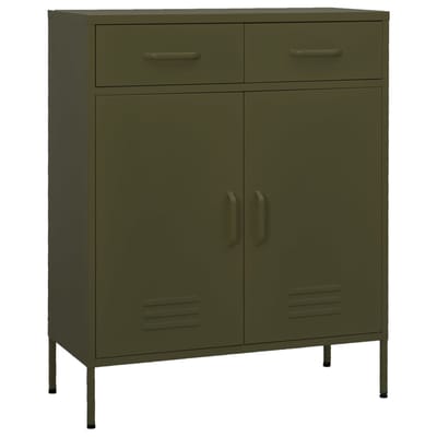 vidaXL - Opbergkast - 80x35x101,5 - cm - staal - olijfgroen