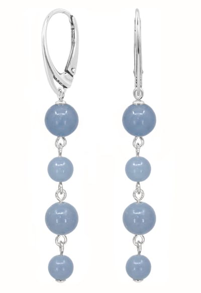 ARLIZI 2382 Oorbellen angeliet kralen - sterling zilver - 6 cm