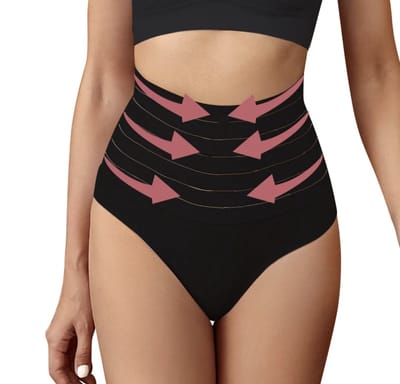 Wow Peach String Shaper Zwart Maat Medium | New Thong Shaper | Corrigerend string | Onzichtbare string | String met hoge taille | Shape wear | High waist string | Dames | Correctie ondergoed | Naadloos string | seamless thong | Afslank
