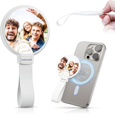 Magnetische Telefoon Spiegel voor Smartphone - Wit, Handig voor Make-up en Zelfportretten
