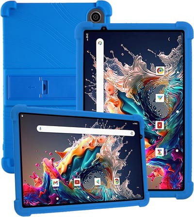 ByShane - Silicone hoes voor 10.1 inch tablet - Schokbestendig en krasvrij - Verstelbare standaard - Zacht siliconehoes - Blauw