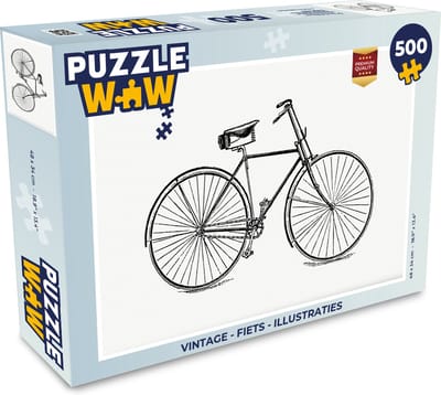 Puzzel Vintage - Fiets - Illustraties - Legpuzzel - Puzzel 500 stukjes