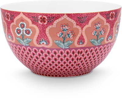 Pip Studio - Flower Festival - Serveerschaal - Donkerroze - Porselein - 18cm