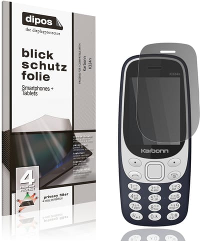 dipos – Matte Privacy Screenprotector geschikt voor Karbonn K324n | Anti-Spy Beschermfolie