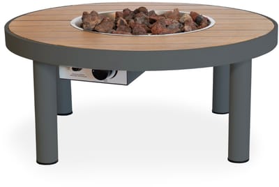 Happy Cocooning Riviera 80 - Ronde Vuurtafel op Gas - Ø 80 cm - Aluminium - Antraciet - 80x80x34 cm
