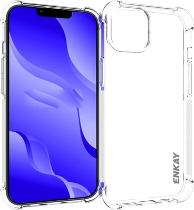 ENKAY Hoesje - Geschikt voor iPhone 14 Hoesje - ENKAY TPU Back Cover met AirBag Corners - Transparant