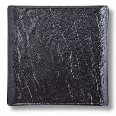 Wilmax SlateStone Kwadraat Dinerbord Zwart Porselein 27cm