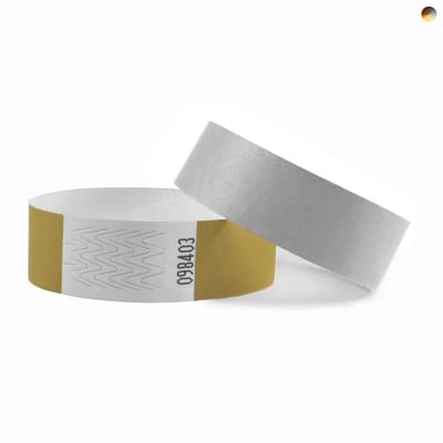 CombiCraft Blanco Tyvek polsbandjes metallic kleurenmix - 100 stuks