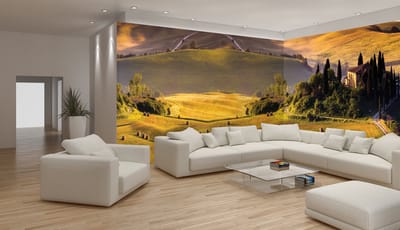 Fotobehang Vlies Natuur | Groen, Geel | GROOT 624x219cm