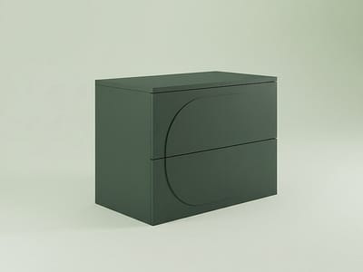 Vente-unique Zwevend wandmeubel onder wastafel met blad - Groen - 80 cm - VUTOMA