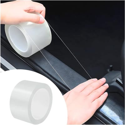 SnelShoppen - Car Door Sill Protector 5D Carbon Fiber Anti-Collision Sticker - Transparent - Duurzaam, Waterdicht, Zelfklevend, Voor Auto's, Bumper, D