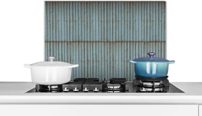 Spatscherm keuken 60x40 cm - Kookplaat achterwand Rustiek - Golfplaat - Roest print - Patronen - Muurbeschermer - Spatwand fornuis - Hoogwaardig aluminium