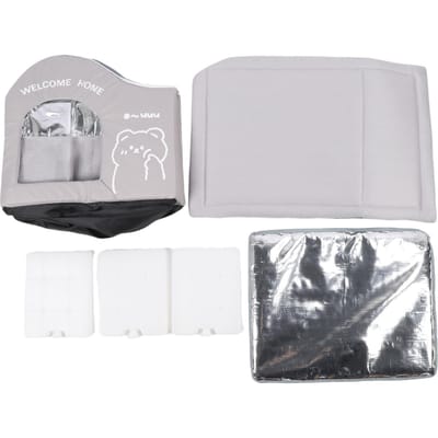 Huisdier Koelhuis Verbeterd Comfort Draagbaar Weerbestendig Oxford Doek Hond Koelhuis voor Thuis S(for 2-4kg) gray