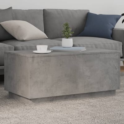 vidaXL - Salontafel - met - LED-verlichting - 90x50x40 - cm - betongrijs