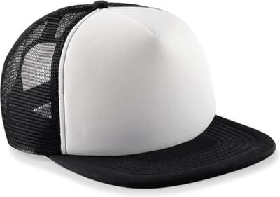 Zwart met witte vintage kinder baseball cap