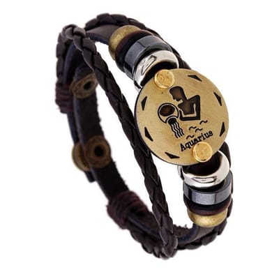 Pronkjuweel Leren armband sterrenbeeld waterman 7989